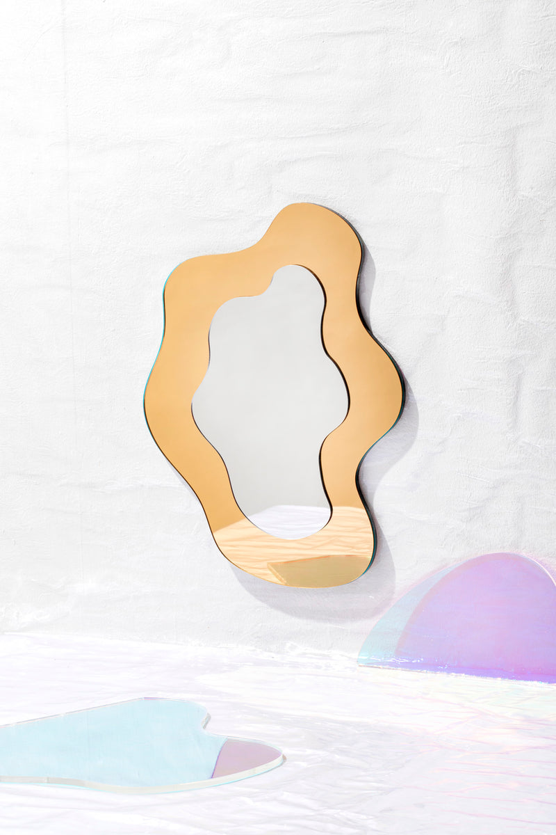 Gold Wiggly Mirror